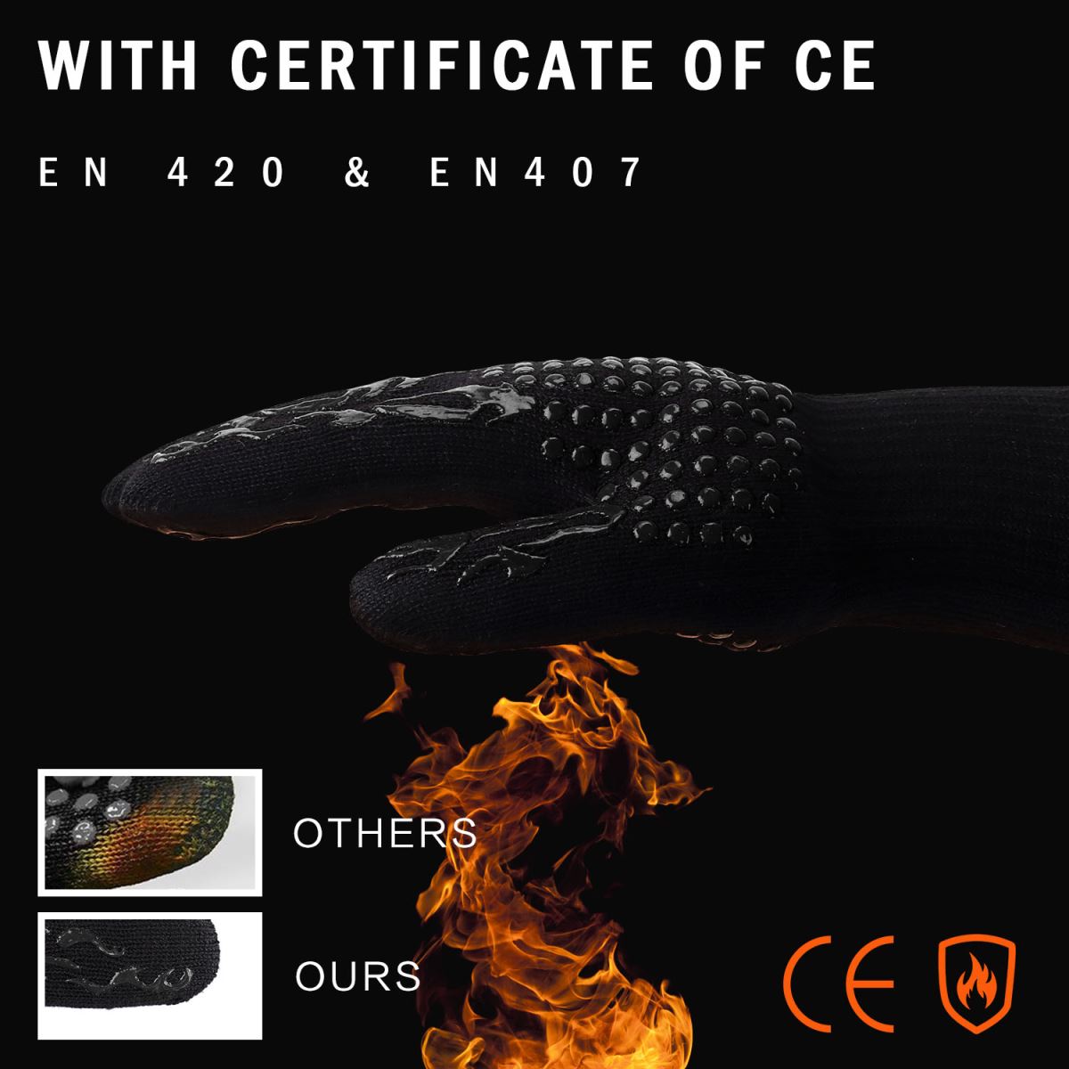 BBQ Gloves Grilling Gloves-black